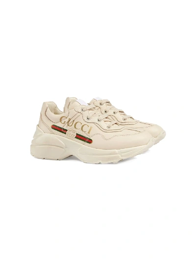GUCCI RHYTON LEATHER SNEAKERS