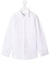 Paul Smith Junior Pleated Front Bib Shirt In White