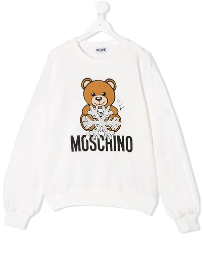 Moschino Kids' Teddy Sweatshirt In White