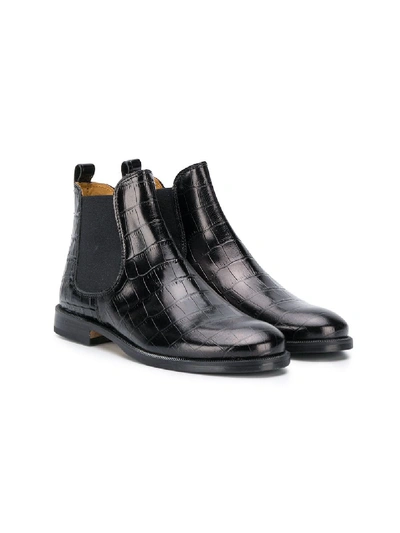 Gallucci Kids' Almond Toe Chelsea Boots In Black