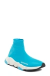 Balenciaga Speed Knit Sneaker In Turquoise