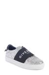 Givenchy Logo Strap Slip-on Sneaker In Black/ Silver