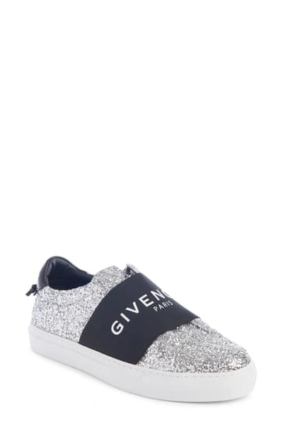 Givenchy Logo Strap Slip-on Sneaker In Black/ Silver