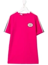 Gucci Kids' Interlocking G Patch T-shirt Dress In Pink