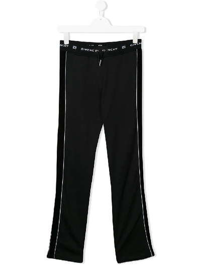 Givenchy Teen 4g Logo Track Trousers In Black