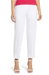 Ming Wang Straight Leg Knit Pants In White