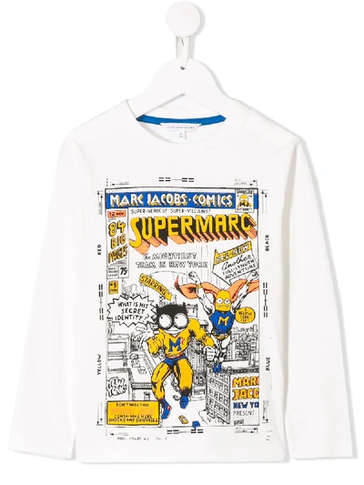 Marc Jacobs Kids' Printed Cotton Jersey T-shirt In White