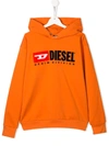 Diesel Teen Sdivision Over Hoodie In Orange