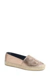 Saint Laurent Logo Espadrille In Blush Metal