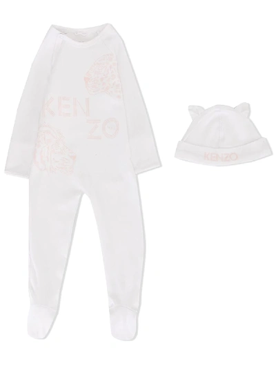 Kenzo Babies' Tiger Friends Pyjama Set In White