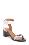 Givenchy Studded Ankle Strap Sandal In White Snake Print