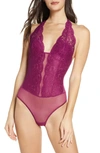 B.tempt'd By Wacoal Ciao Bella Lace Bodysuit In Magenta Purple