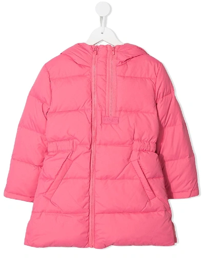 Kenzo Kids' Hooded Padded Jacket In Pink