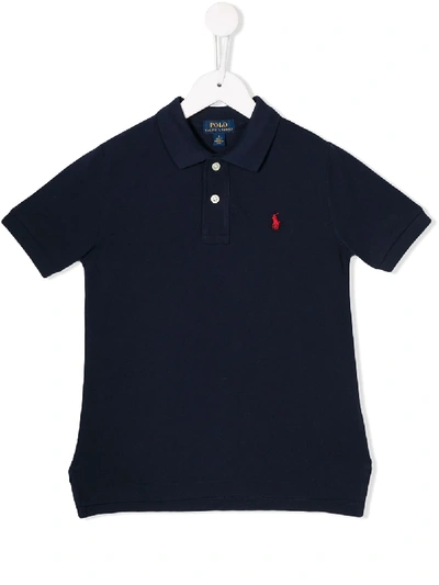 Ralph Lauren Kids' Embroidered Pony Polo Shirt In Blue