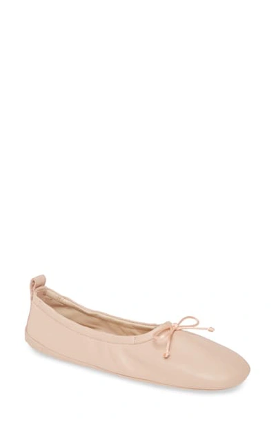 Tod's Scrunch Ballet Flat In Rosa Kiss