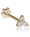 Maria Tash 18ct Large Diamond Trinity Single Threaded Stud Earring In Gold