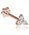 Maria Tash 18ct Large Diamond Trinity Single Threaded Stud Earring In Rose Gold