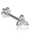 Maria Tash 18ct Large Diamond Trinity Single Threaded Stud Earring In White Gold