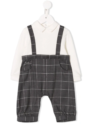 Il Gufo Babies' Check Print Romper In Neutrals