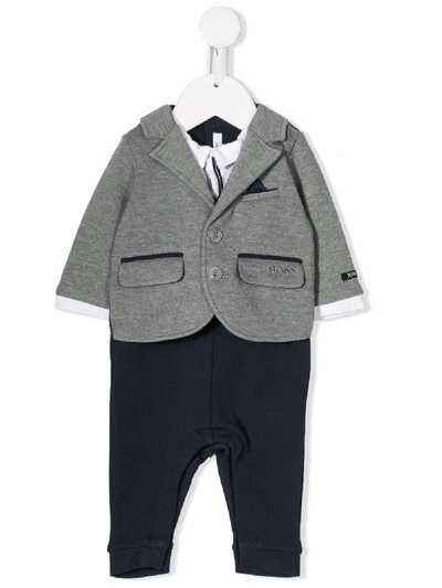 Hugo Boss Babies' Suit Romper In Grey