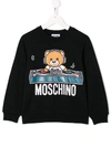 Moschino Kids' Toy Bear Disc Jockey Print Sweatshirt In Black