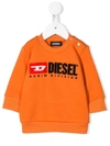 Diesel Babies' Logo Embroidered Sweatshirt In Orange