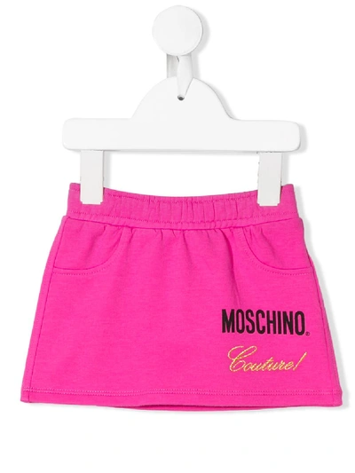 Moschino Babies' Logo Print Mini Skirt In Pink