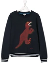 Paul Smith Junior Dinosaur Printed Sweatshirt In Blue