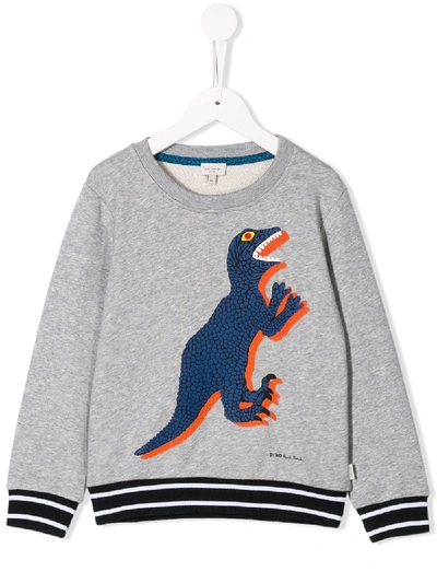 Paul Smith Junior Kids' Printed Dino Sweatshirt In Grey