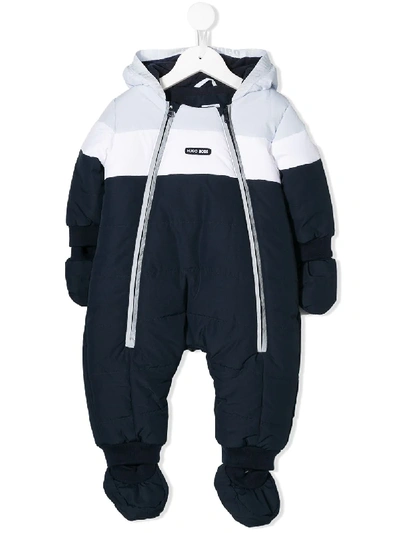 Hugo Boss Babies' Padded Snowsuit In Blue