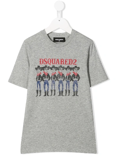 Dsquared2 Kids' Printed T-shirt In Grey