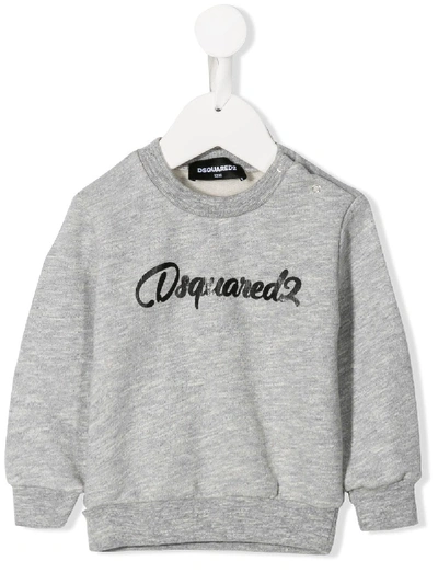 Dsquared2 Babies' Logo Print Sweatshirt In Grey