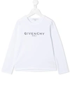 Givenchy Kids' Logo Jersey Top In White