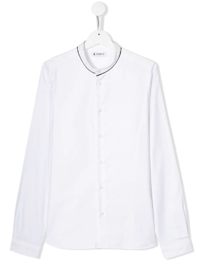 Dondup Kids' Mandarin Collar Shirt In White