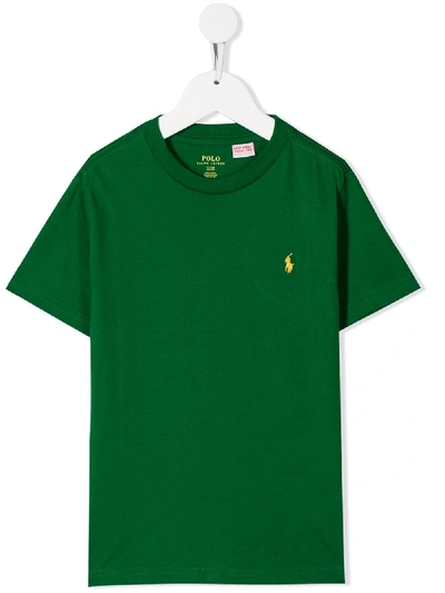 Ralph Lauren Kids' Embroidered Logo T-shirt In Green