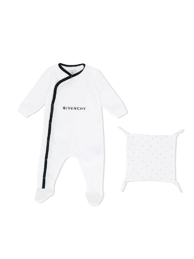 Givenchy Babies' Logo Print Pajamas In White