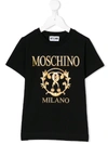 Moschino Kids' Logo Print T-shirt In Black