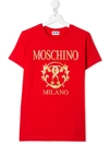 Moschino Teen Logo Print T-shirt In Red