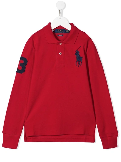 Polo Ralph Lauren Kids' Embroidered Logo Polo Shirt In Red