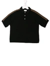 Fendi Kids' Logo Detail Polo Shirt In Black
