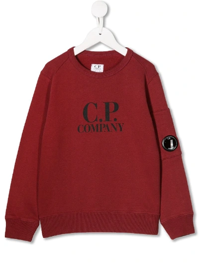 C.p. Company Kids' Logo Sweater In Red