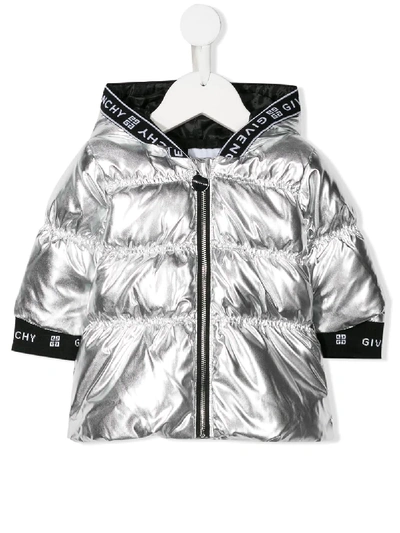 Givenchy Babies' Padded Coat In Silver