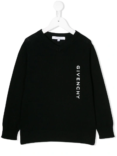 Givenchy Kids' Contrast Logo Jumper In Black