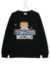 Moschino Teen Dj Teddy Sweatshirt In Black