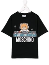 Moschino Kids' Bear Print T-shirt In Black