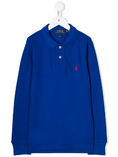 Ralph Lauren Kids' Logo Embroidered Polo Shirt In Blue