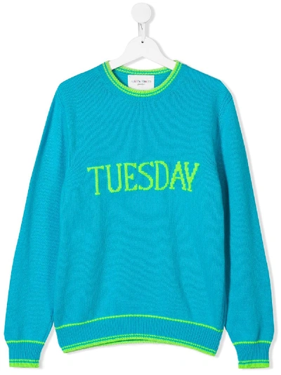 Alberta Ferretti Kids' Tuesday Knit Jumper In Blue