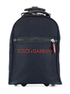 Dolce & Gabbana Cordura Trolley With Rubberized Logo In Blue