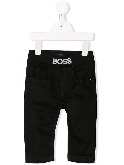 Hugo Boss Babies' Logo Jeans In Black