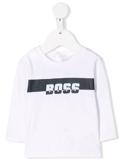 Hugo Boss Babies' Logo Print Top In White
